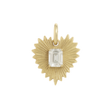 Fluted Heart Gem Charm