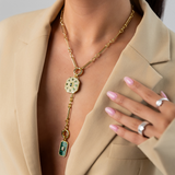 Pave Emerald Medallion Charm