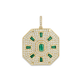 Pave Emerald Medallion Charm