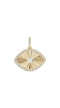 Fluted Evil Eye Charm