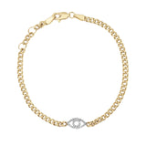 14k Diamond Evil Eye Bracelet