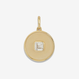 Brushed Gem Tag Charm