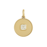 Brushed Gem Tag Charm