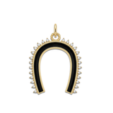Onyx Horseshoe Charm