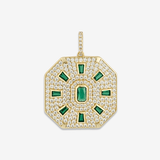 Pave Emerald Medallion Charm