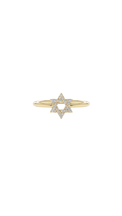 Pave Star of David Ring