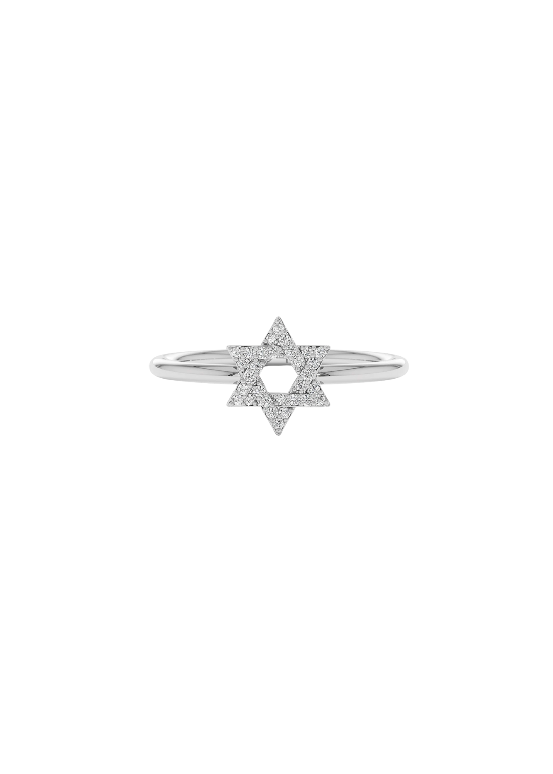 Pave Star of David Ring