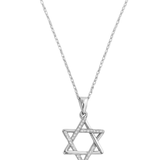 Pave/Solid Star of David Necklace