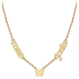 Multi Nameplate Butterfly Necklace