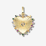 Fluted Heart Charm Multi
