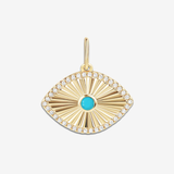 Fluted Evil Eye Charm