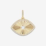 Fluted Evil Eye Charm