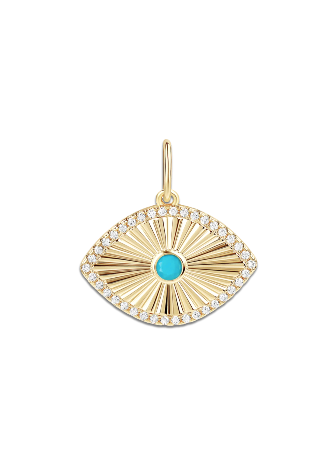 Fluted Evil Eye Charm