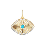 Fluted Evil Eye Charm