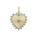 Fluted Heart Charm Turquoise