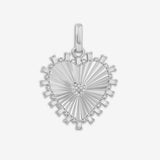 Fluted Heart Charm Silver
